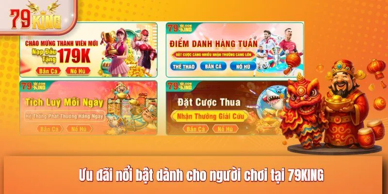 Ưu đãi nổi bật dành cho người chơi tại 79KING